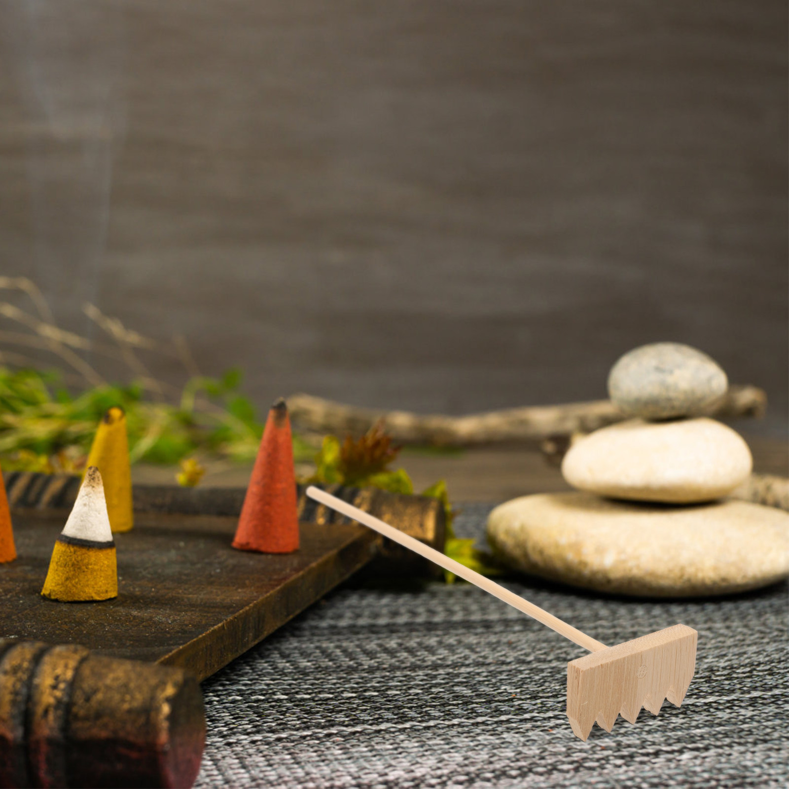 Zen Gardening Tools - 3 Parça Mini Bambu Tırmık Seti