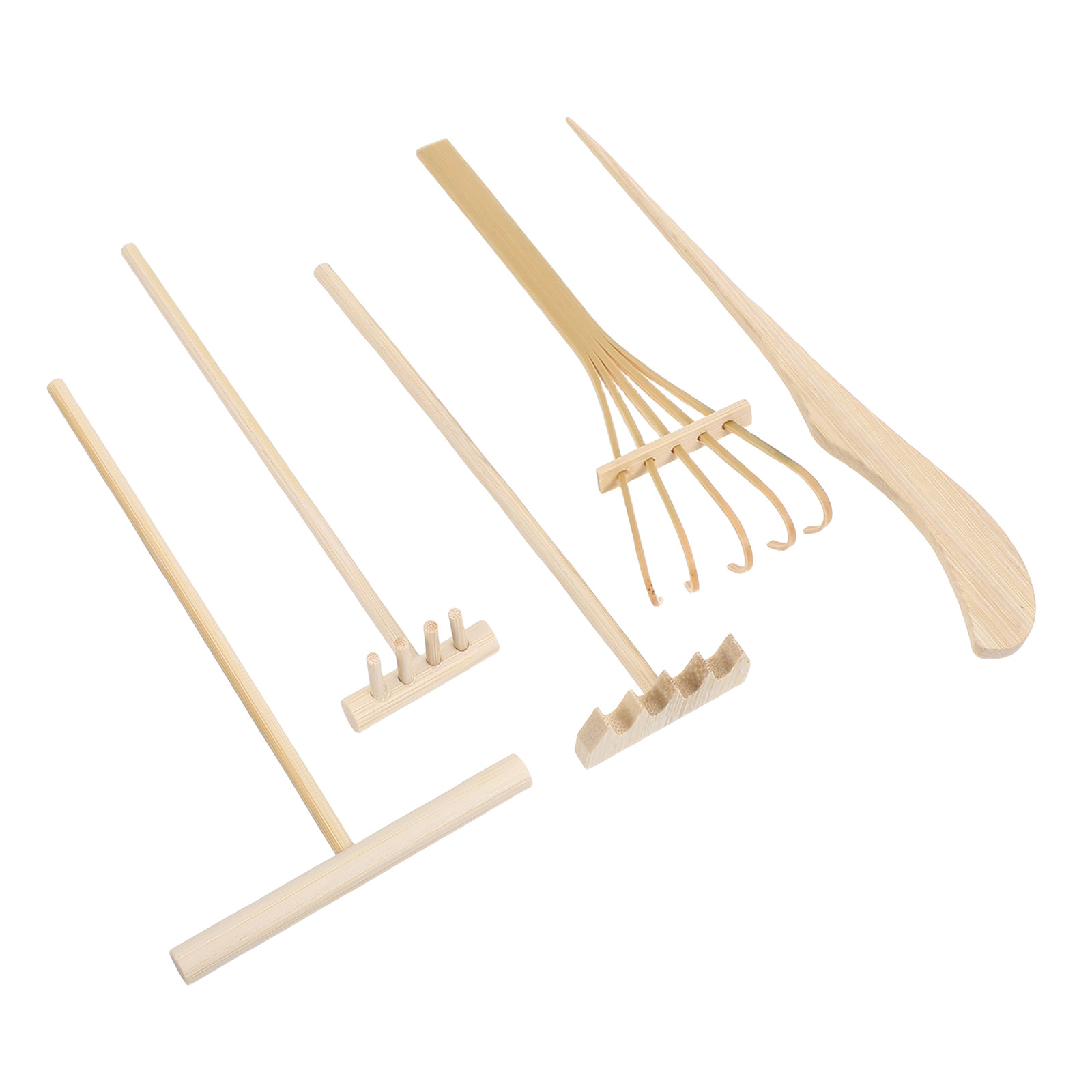 Zen Gardening Tools - 5 Parça Mini Bambu Zen Bahçesi