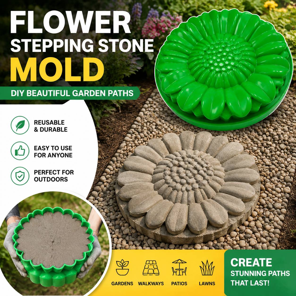 Ayçiçeği Teras Taş Kalıp Seti, - Gardening Tools Gifts incelemesi ve fiyatı
